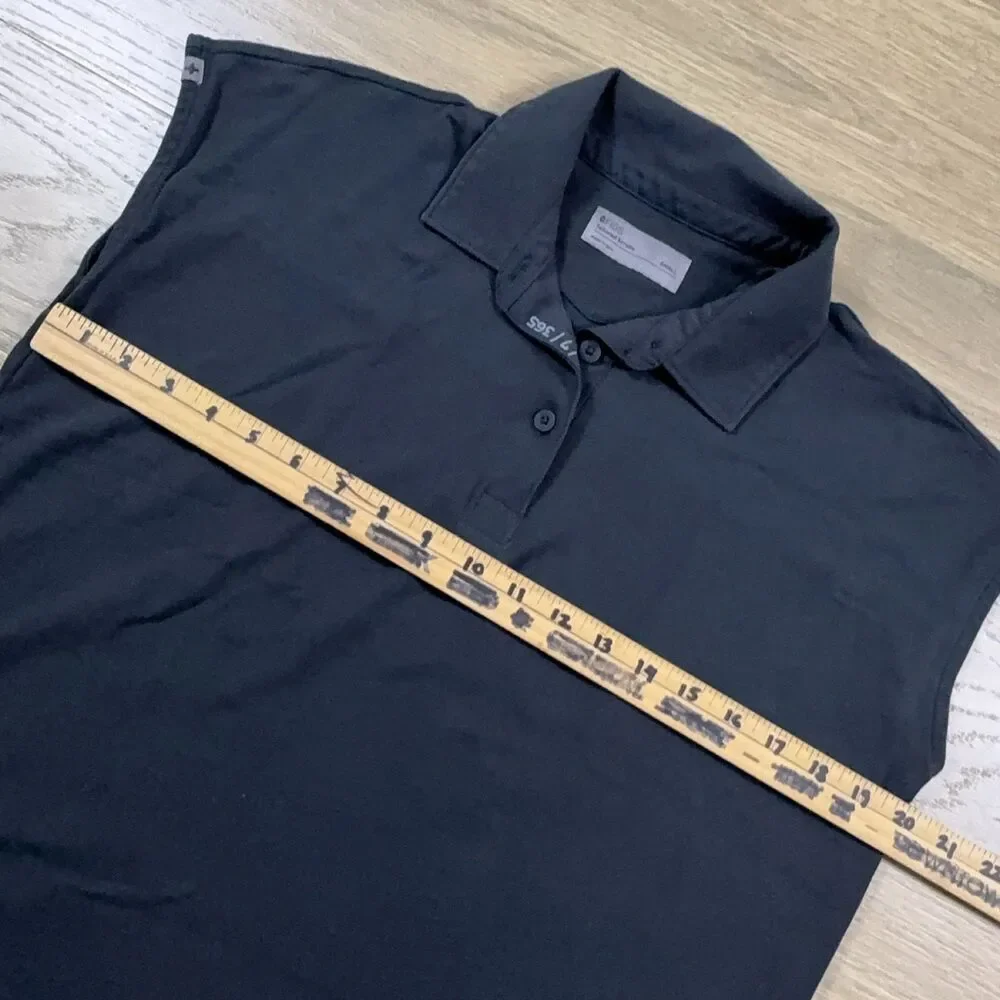FIGS Sleeveless Polo Shirt Small Pima Cotton Tailored Scrub Top Black